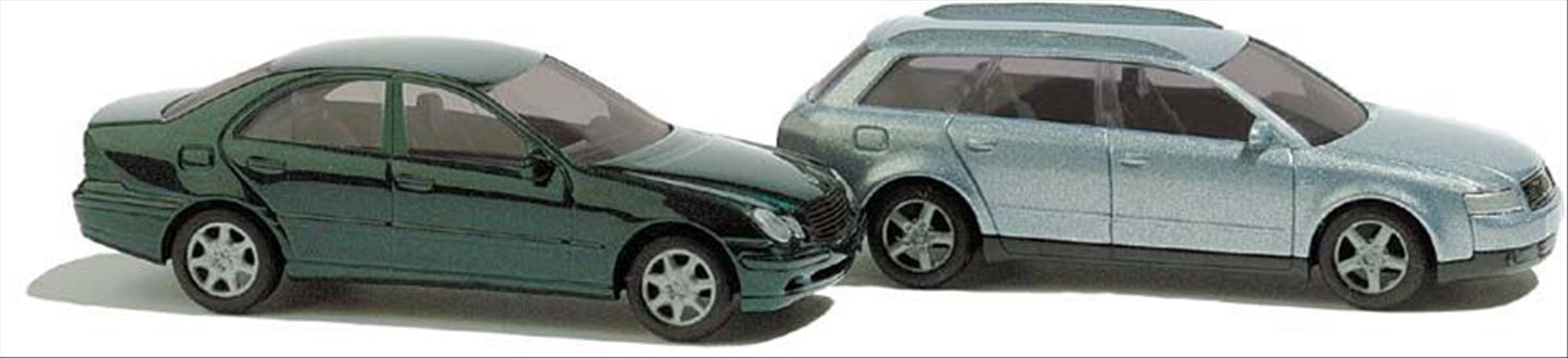 Busch 8346 N Scale Audi A4 Avant & Mercedes C-Class, 2-Pack
