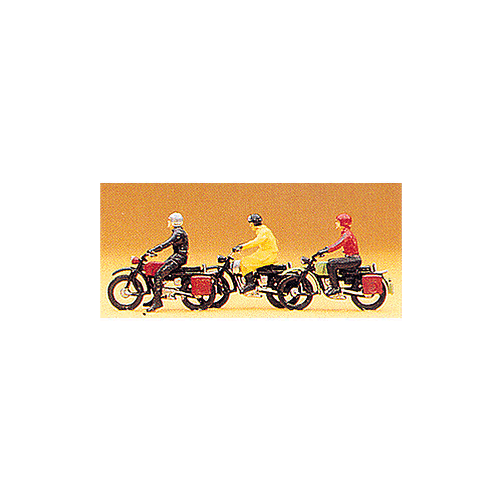 Preiser 10081 HO Scale Recreation & Sports Motorcyclists w/Hercules
