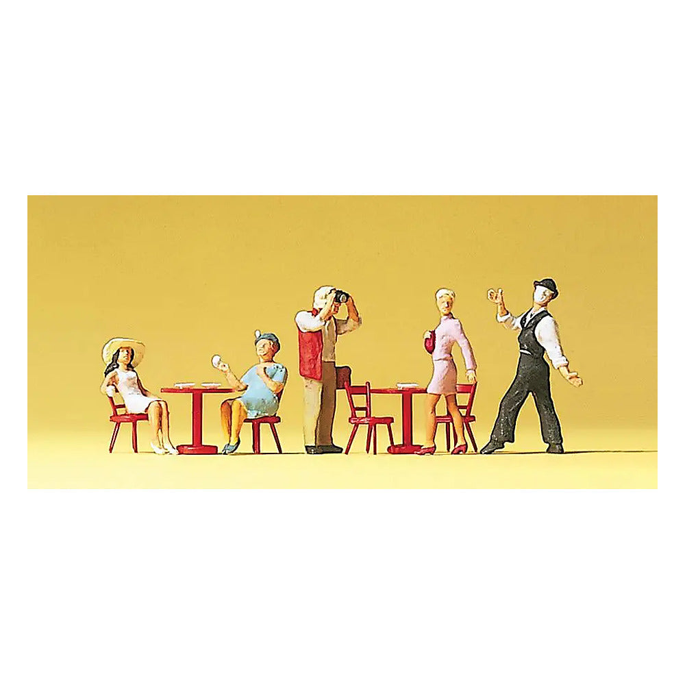 Preiser 10348 HO Scale People Working Pantomine In Cafe with Guests
