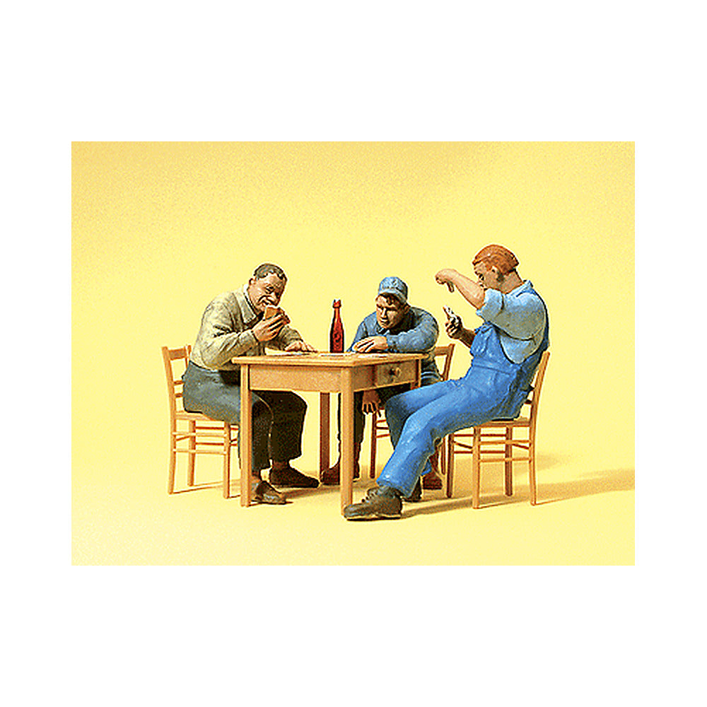 Preiser 45141 G Scale Sports & Recreation 3 Men Seated At Table