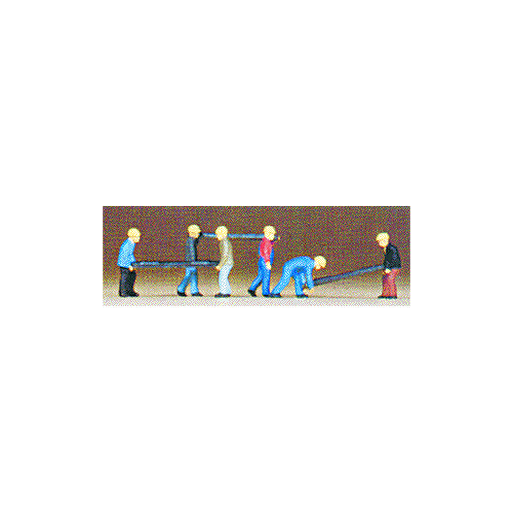 Preiser 79034 N Scale Railroad Personnel Track Gang w/Ties pkg(6)