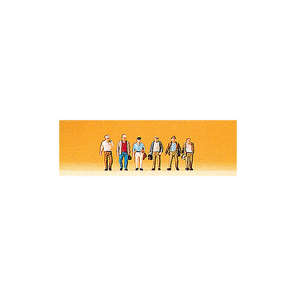 Preiser 79099 N Scale Passengers Male Commuters pkg(6)
