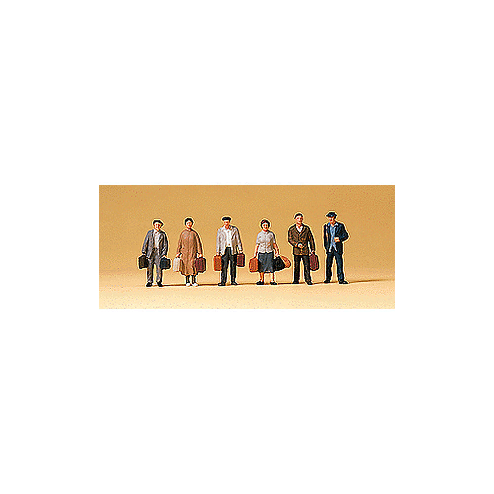 Preiser 79143 N Scale Passengers Travelers w/Luggage