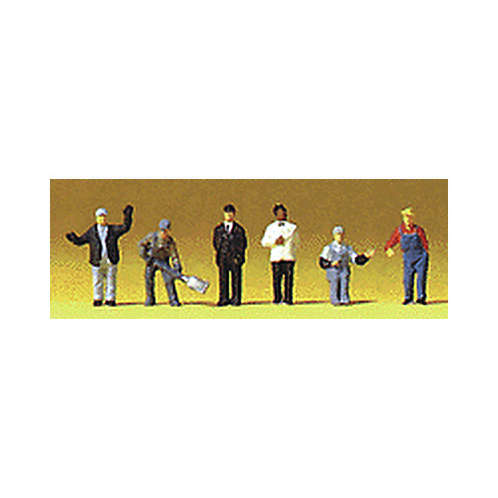 Preiser 79200 N Scale Railroad Personnel United States Workers pkg(6)
