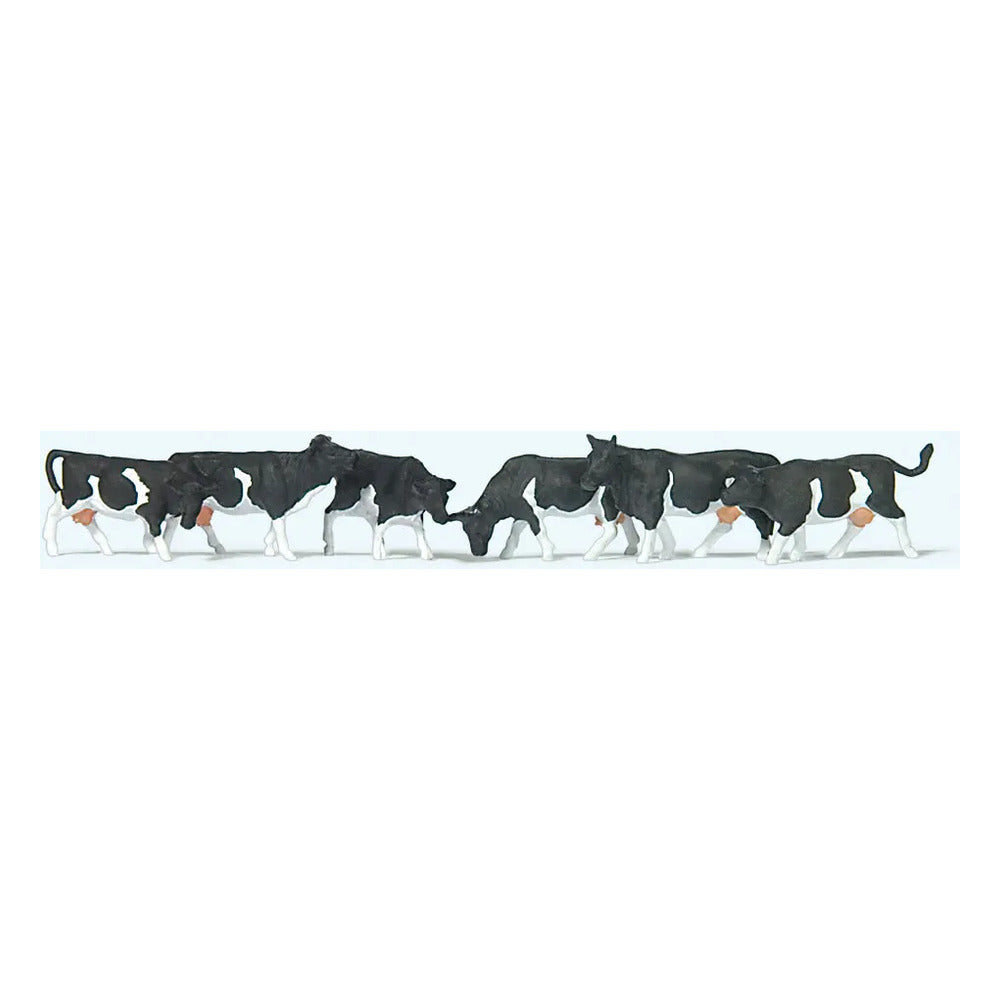 Preiser 79228 N Scale Black & White Cows pkg(6)