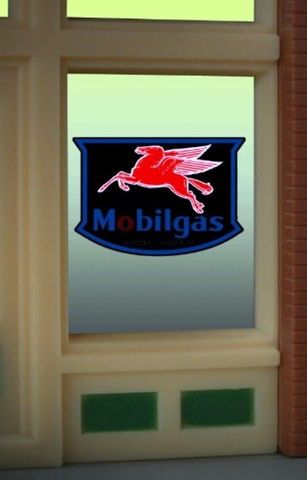 Miller Engineering 9025 HO/N Scale Mobilgas Window Sign
