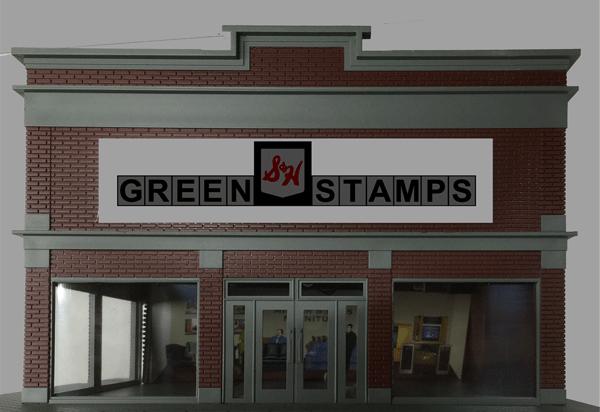Miller Engineering 442052 HO/N Scale S&H Green Stamps Sign