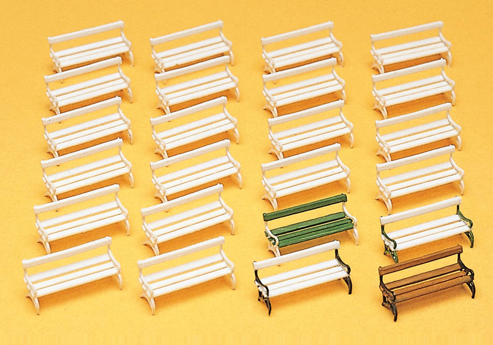 Preiser 17200 HO Scale Park Benches Kit pkg(24) Unpainted