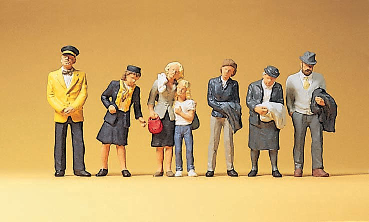 Preiser 10382 HO Scale Passengers w/Steward Figure Set