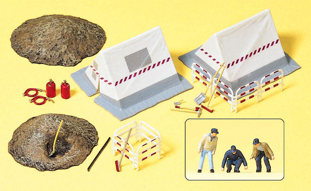 Preiser 17179 HO Scale Telephone Construction Site Detail Kit