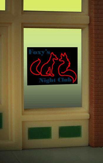 Miller Engineering 9010 HO/N Scale Foxy's Window Sign