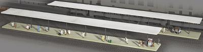 Walthers Cornerstone 933-3258 N Scale Butterfly-Style Station Shelter -- Kit (8)