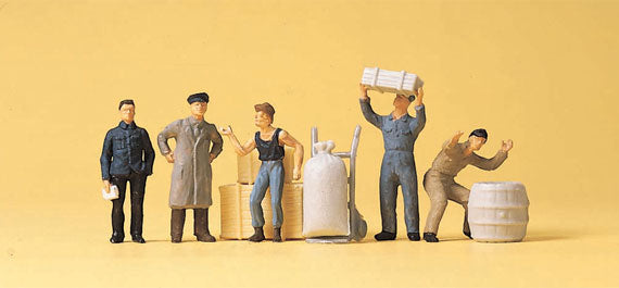Preiser 14147 HO Scale Loading Dock Workers Figure Set