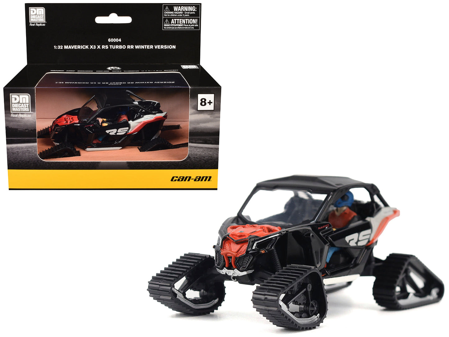 Can-Am Maverick X3 X RS Turbo RR Winter Version Chalk Gray and Magma Red with Driver Figure 1/32 Diecast Model by BRP Models free shipping USA