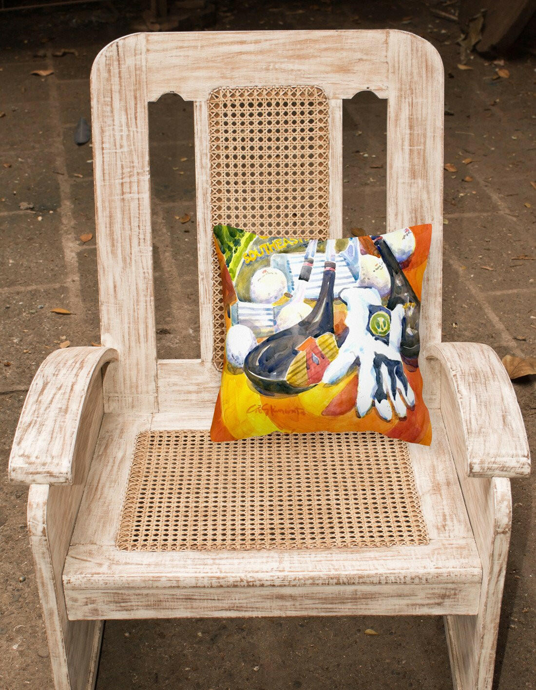 Southeastern Golf Clubs with glove and balls Decorative Canvas Fabric Pillow by Caroline's Treasures