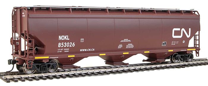 Walthers Mainline 910-7689 HO Scale 60' NSC 5150 3-Bay Covered Hopper - Ready to Run -- Canadian National #853026
