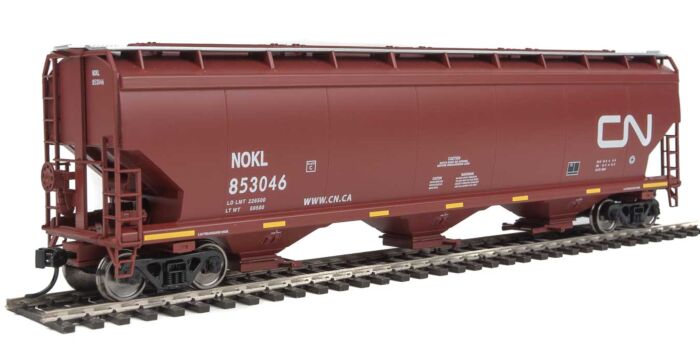 Walthers Mainline 7690 HO Scale 60' NSC 5150 3-Bay Covered Hopper - Ready to Run -- Canadian National #853046