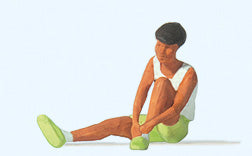 Preiser 28233 HO Scale Sports Woman Tying Shoes Figure