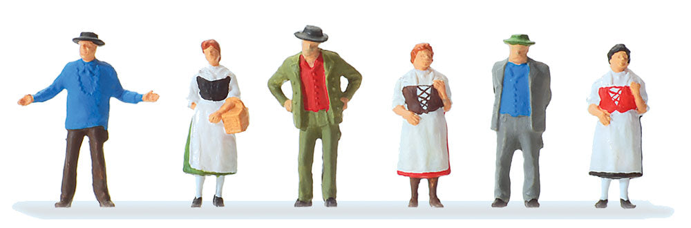 Preiser 14048 HO Scale At the Village Market Figure Set