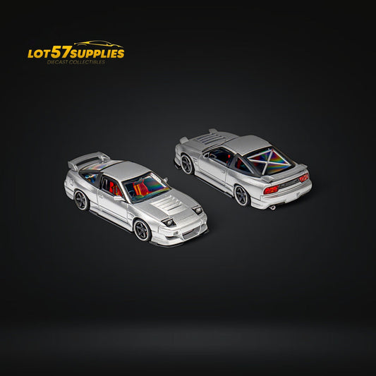 MicroTurbo Nissan 180SX Miyabi Metallic Silver 1:64