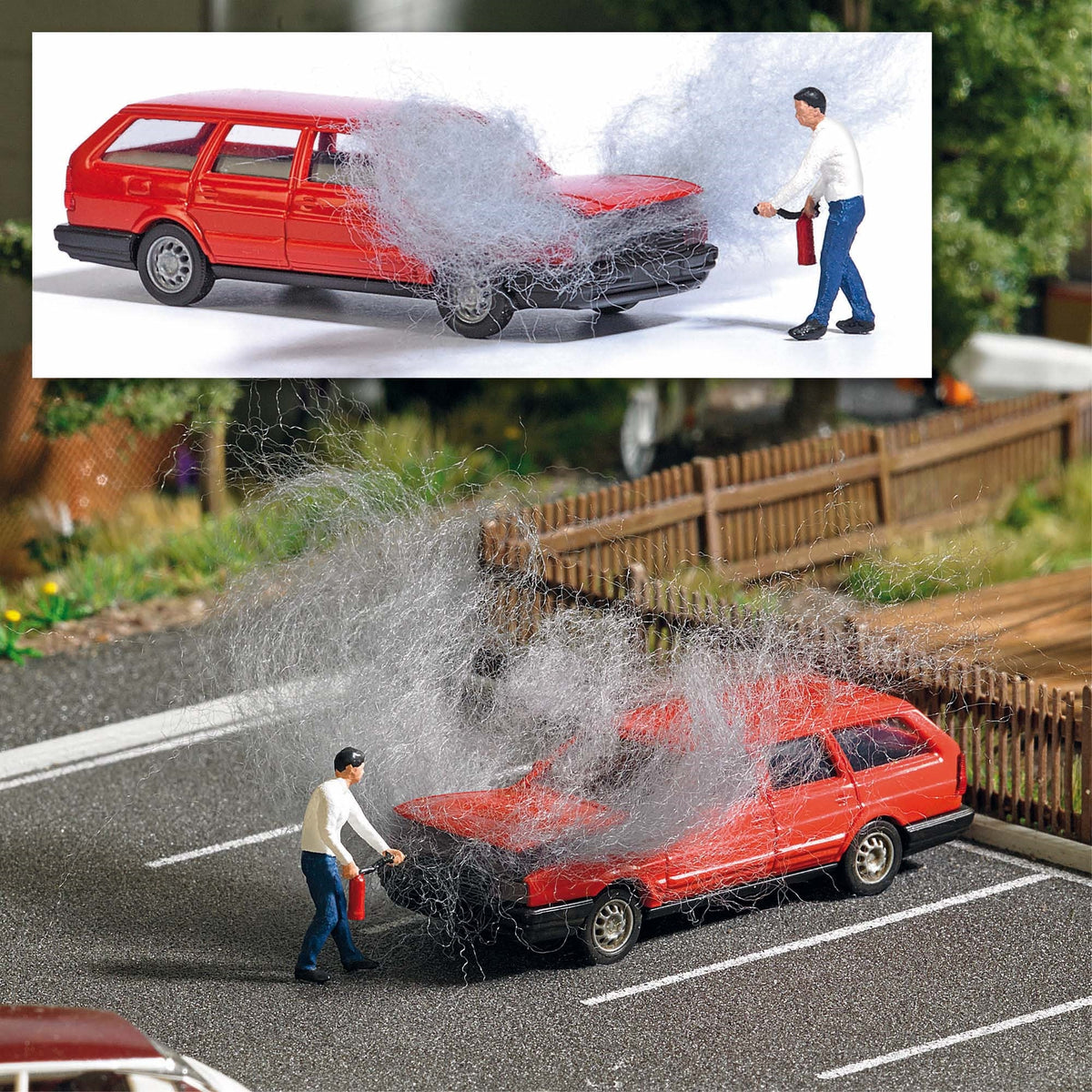 Busch 7881 HO Scale VW Passat Engine Fire Action Set