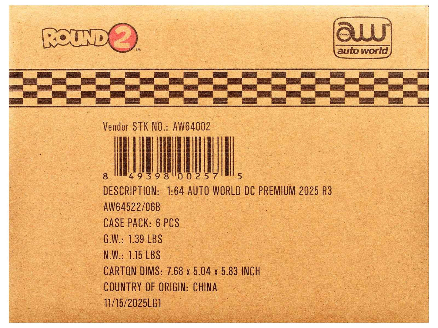 Auto World Premium 2025 Release 3 Set B of 6 pieces 1/64 Diecast Model Cars by Auto World