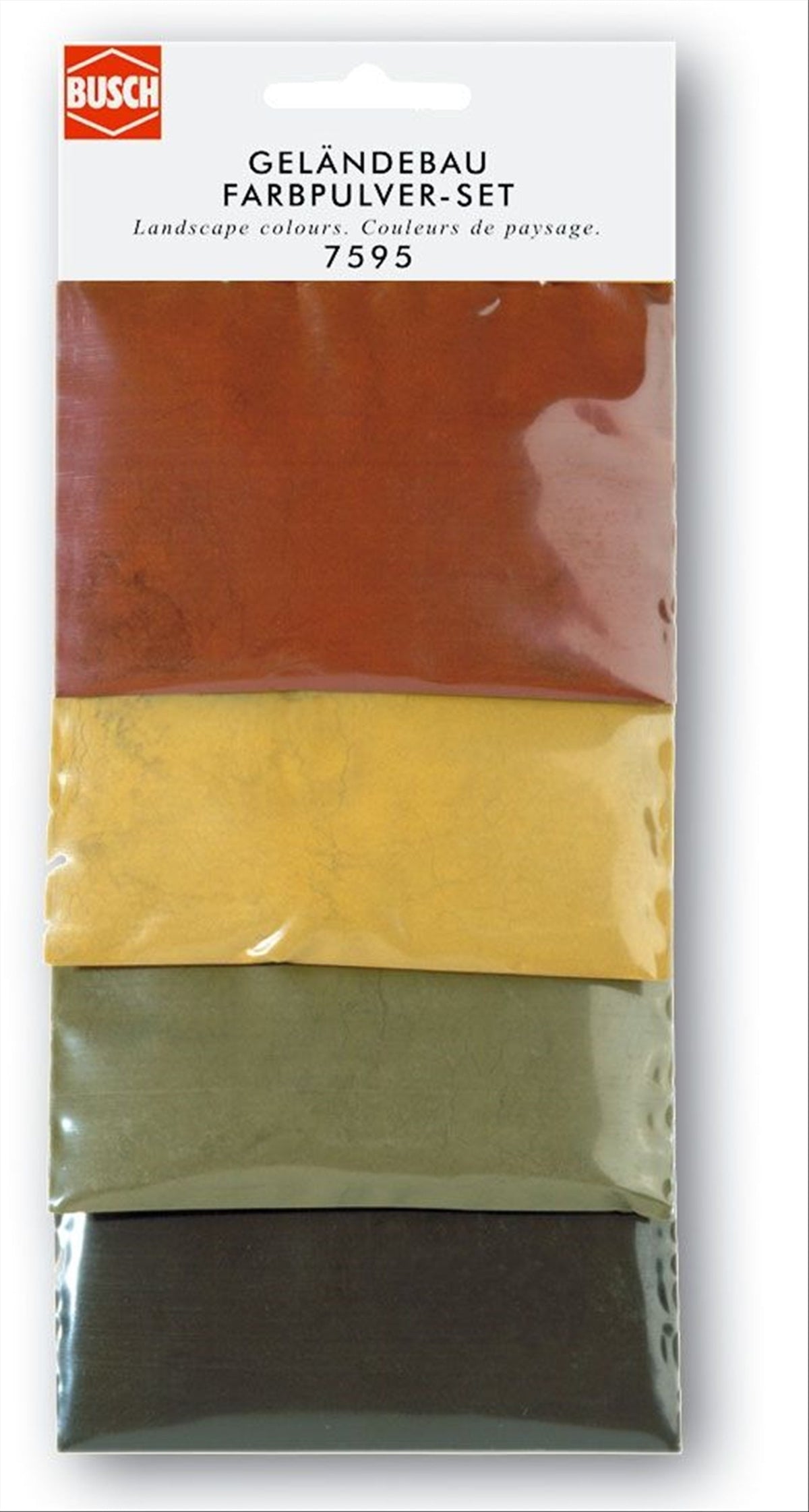 Busch 7595 All Scale Scenery Mortar Color Powder Set, 4 Colors