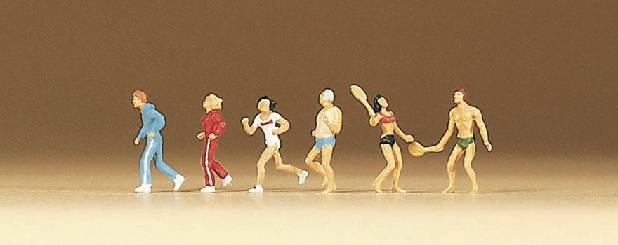 Preiser 79076 N Scale Joggers & Badminton Players Set
