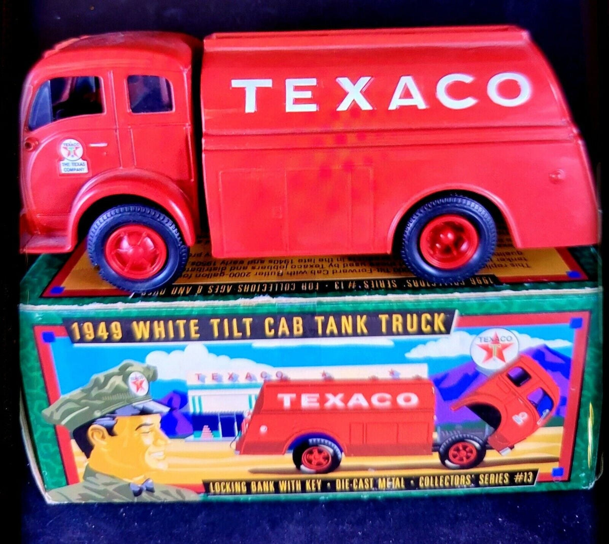 Ertl F950 1/30 Texaco #13 1949 White 3000 Tanker Bank