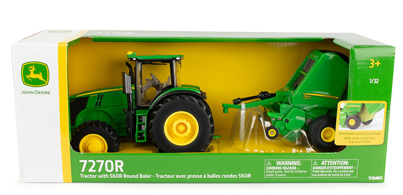 Ertl 47355 1/32 John Deere 7270R Tractor with 560R Round Baler