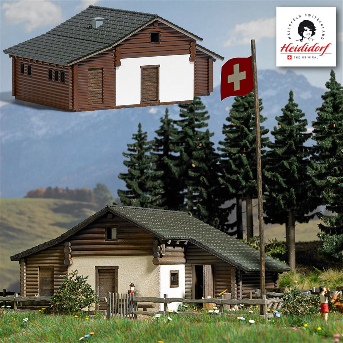 Busch 1443 HO Scale Heidi's Alpine Hut Laser-Cut Kit