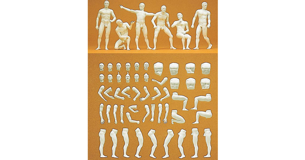 Preiser 45900 G Scale "Adam" Unpainted Male Figure Kit Set
