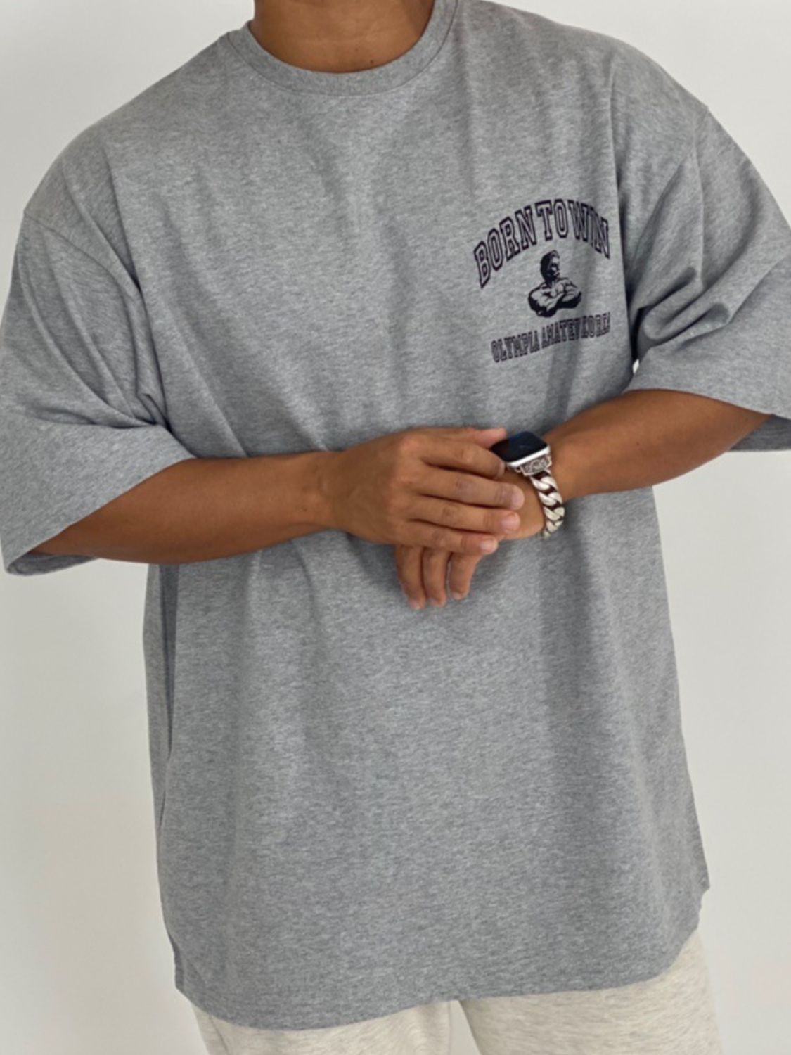 Men's Plus Size Graphic Round Neck Half Sleeve T-Shirt