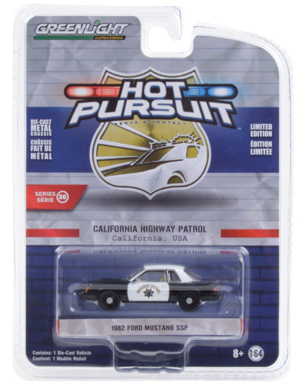 Greenlight 42930-C 1/64 1982 Ford Mustang SSP, CA Highway Patrol