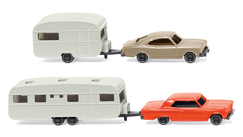 Wiking 092210 1/160 Scale Car And Camper Trailer