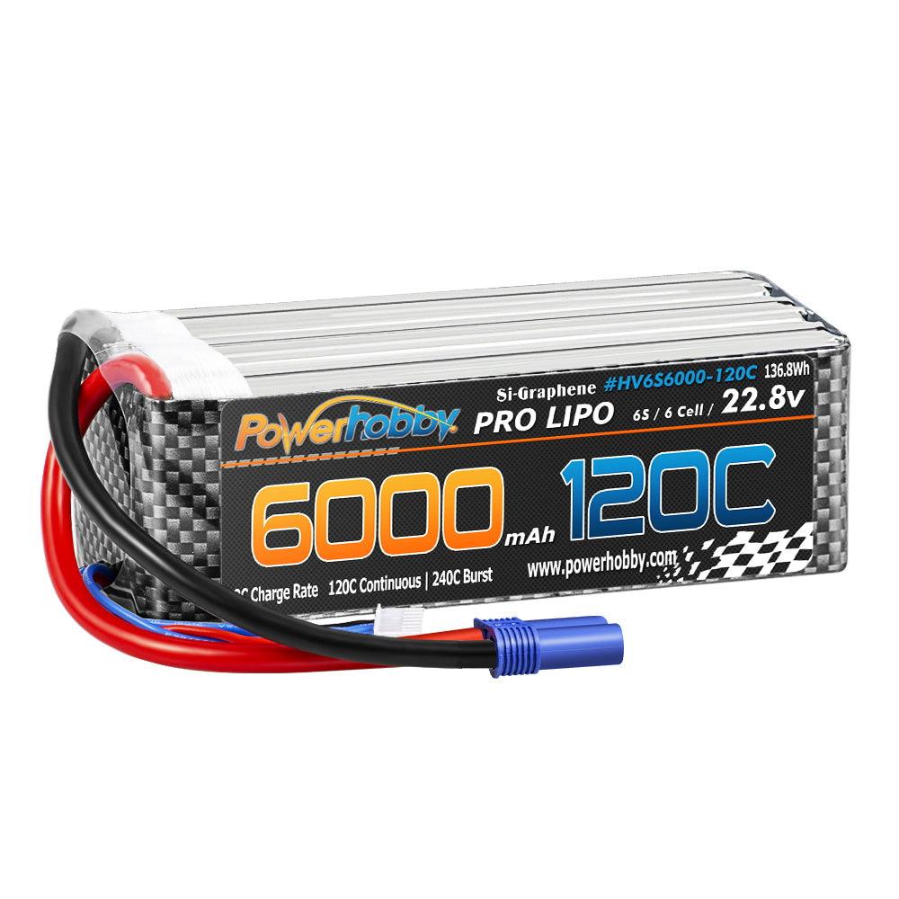 Powerhobby 6s 22.8V 6000mah 120c GRAPHENE + HV Lipo Battery w EC5 Plug