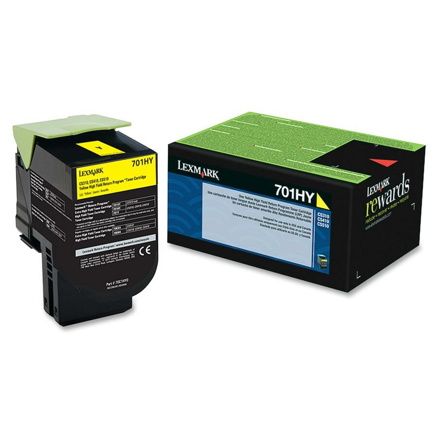 New, Pre-Owned - Lexmark CS310, CS/CX410, 510 High Yield Yellow Toner Cartridge, 701HY