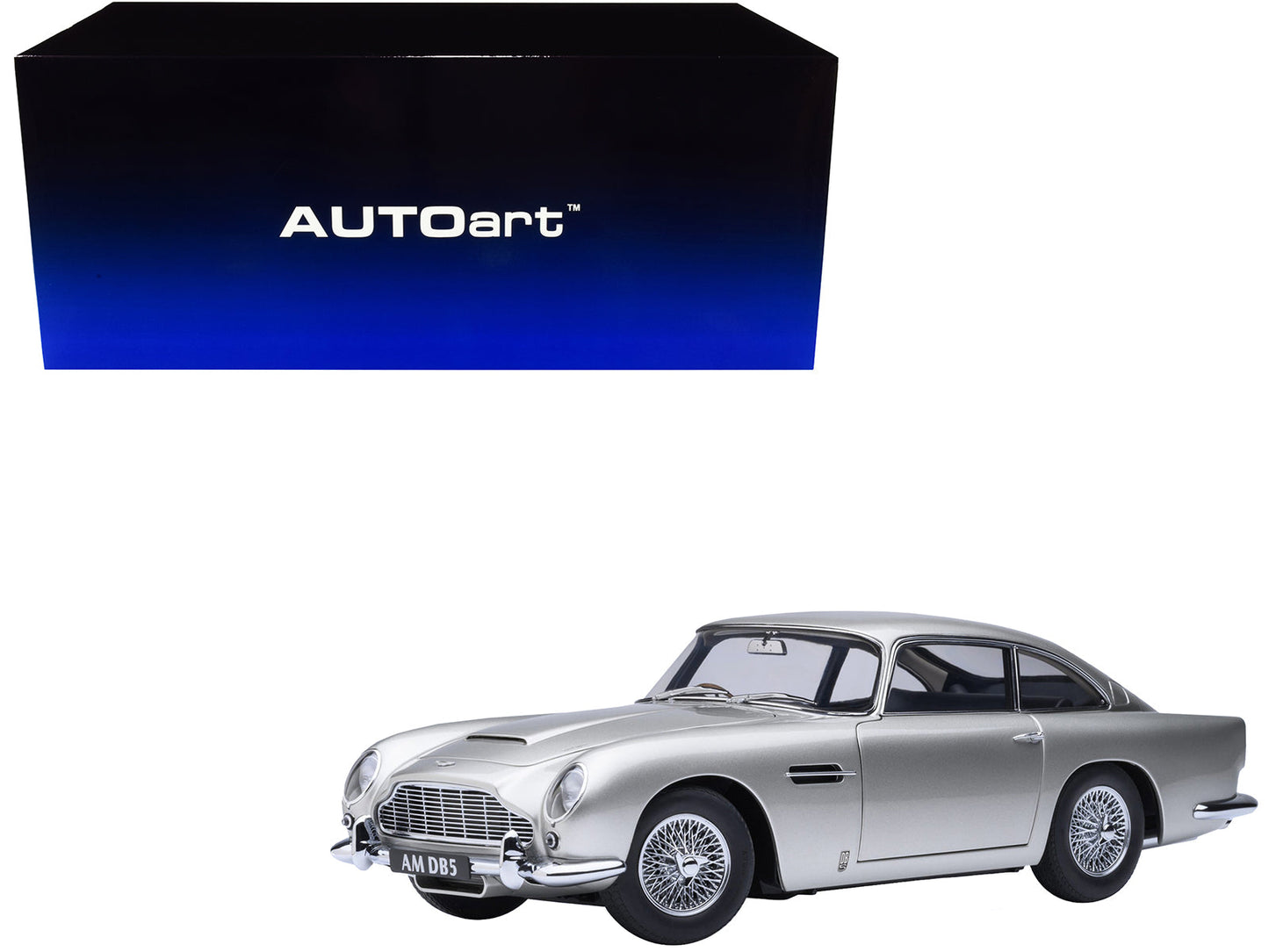 Aston Martin DB5 RHD (Right Hand Drive) Birch Silver 1/18 Model Car by Autoart free shipping USA