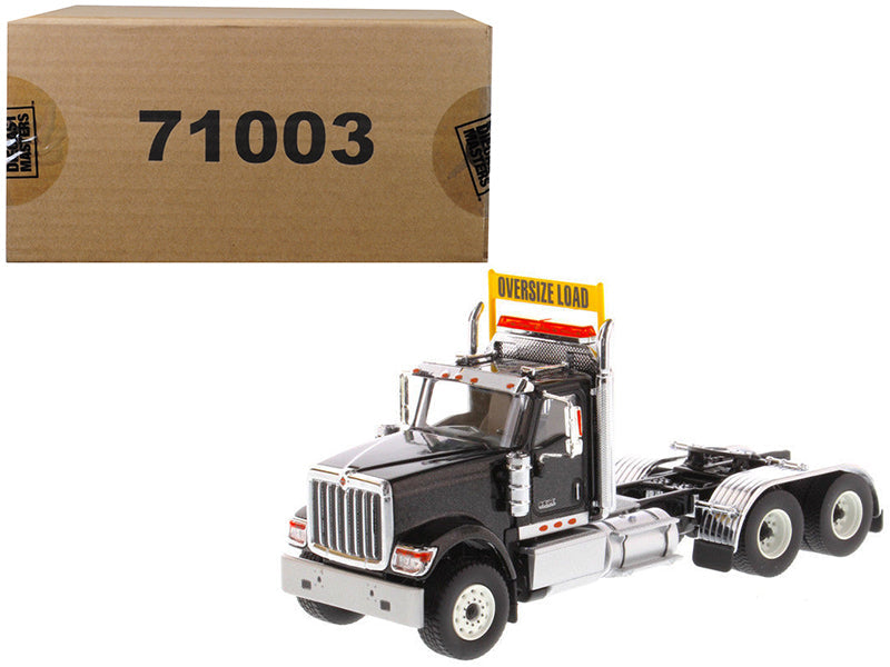 International HX520 Day Cab Tandem Tractor Black 1/50 Diecast Model by Diecast Masters free shipping USA