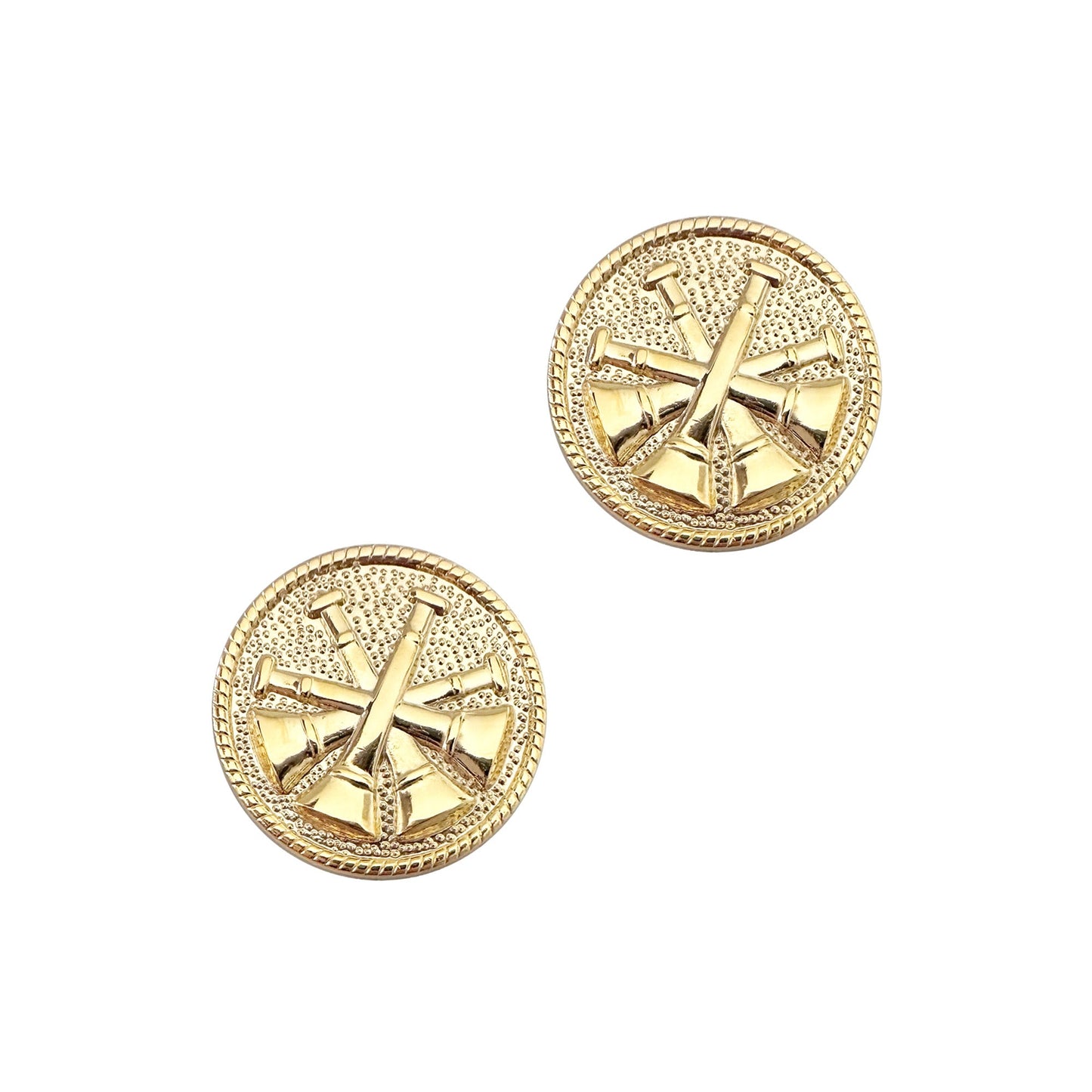 4 Bugles on disk Granite finish STA-BRITE® Gold (pair)