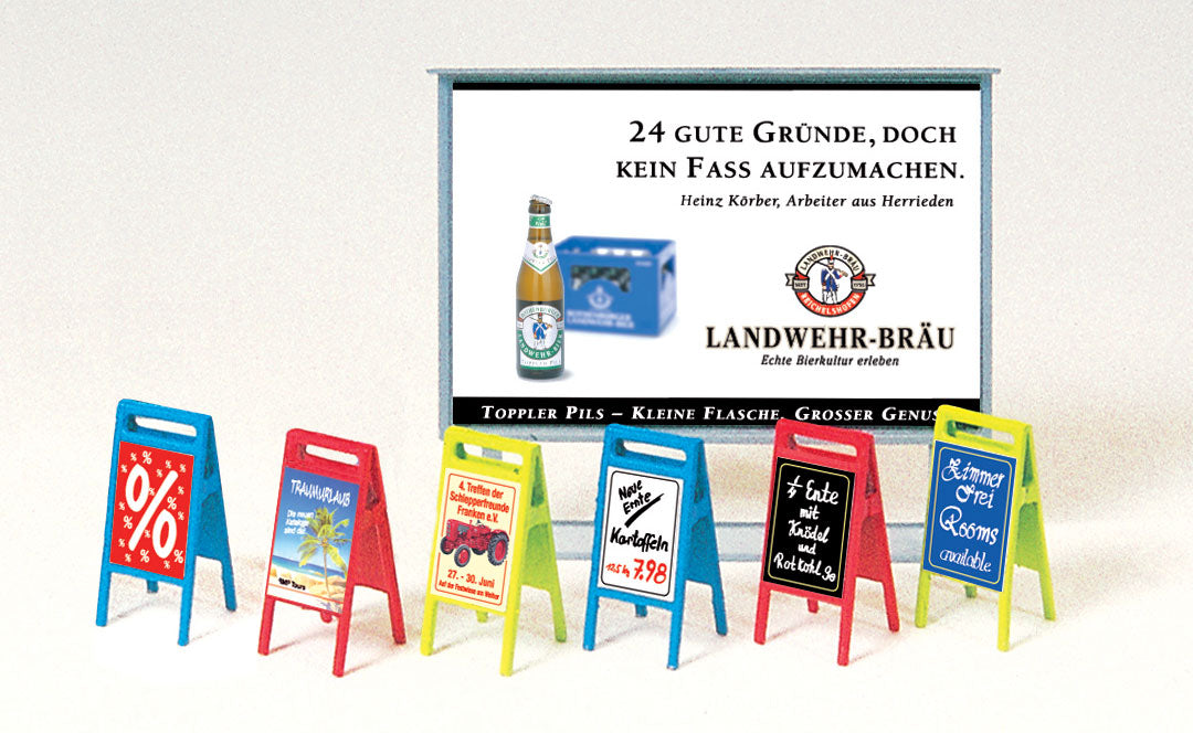 Preiser 17208 HO Scale Advertising Boards Kit w/Hoarding