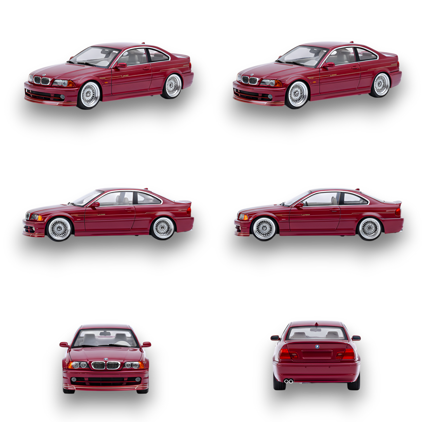 YM Model BMW E46 Alpina B3 Deep Wine Red 1:64