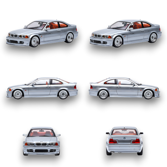 YM Model BMW E46 Alpina B3 Titan Silver 1:64