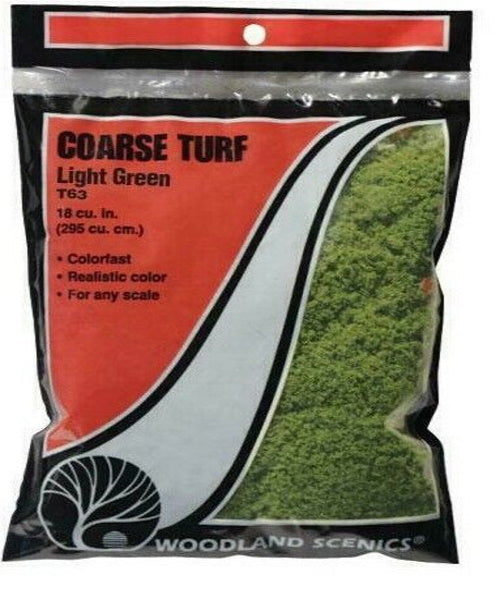 Woodland Scenics T63 Turf Fine Coarse Light Grass Bag Train Scenery