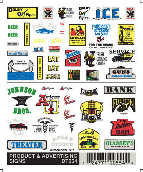 Woodland Scenics DT553 Product & Advertising Signs Train Decal Sheet