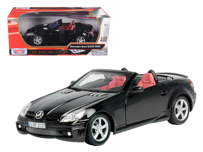 2005 Mercedes SLK55 AMG Black 1/18 Diecast Model Car by Motormax free shipping USA