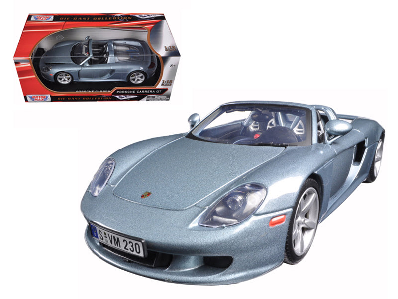 Porsche Carrera GT Silver with Black Interior 1/18 Diecast Model Car by Motormax free shipping USA