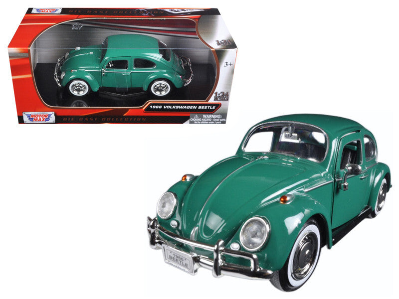 Top-Pick | 1966 Volkswagen Beetle Green 1/24 Diecast Model Car by Motormax