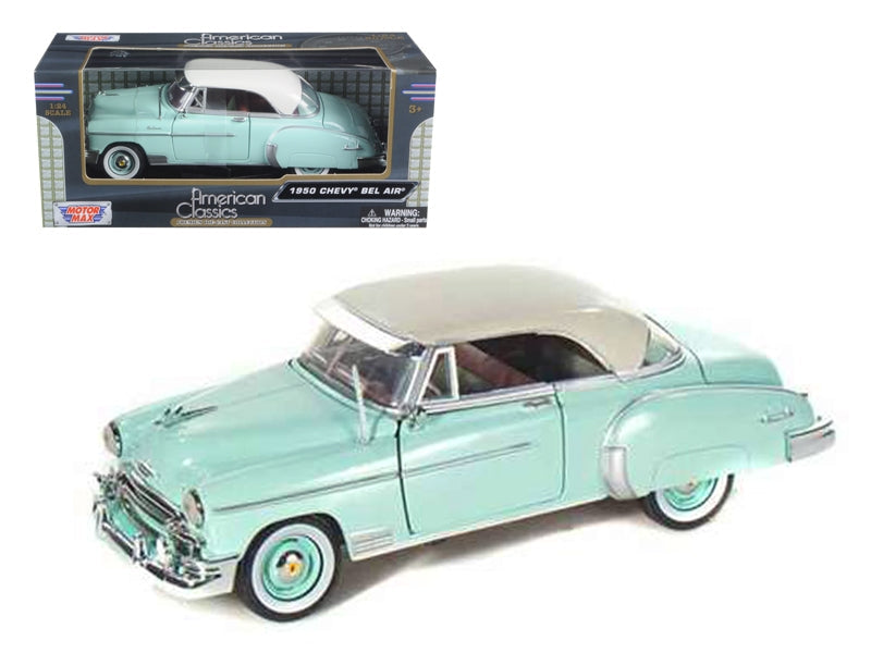 Top-Pick | 1950 Chevrolet Bel Air Green with Cream Top 1/24 Diecast Model Car by Motormax