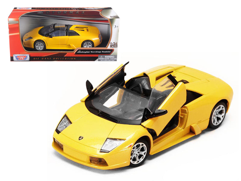 Lamborghini Murcielago Roadster Yellow Metallic 1/24 Diecast Model Car by Motormax free shipping USA